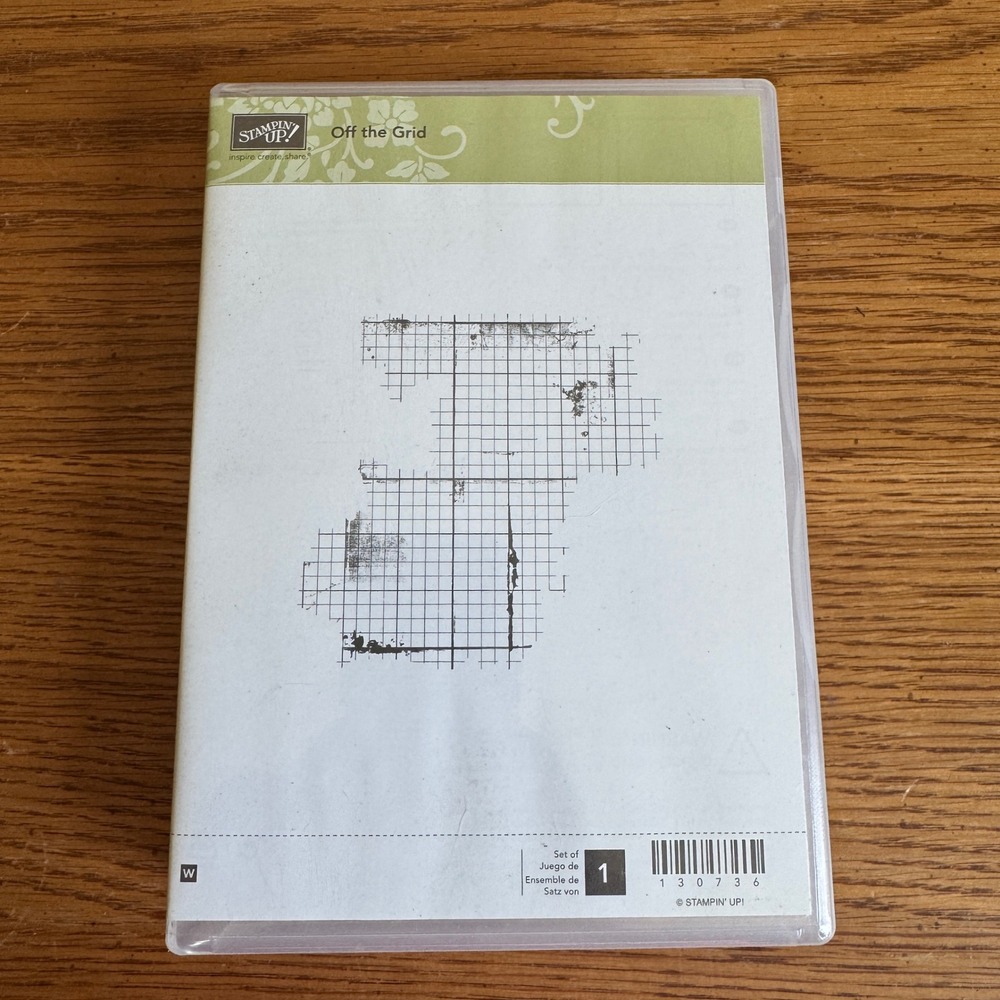 Stampin Up Off the Grid Wood Mount Rubber Stamp 130736 Background Distressed DIY